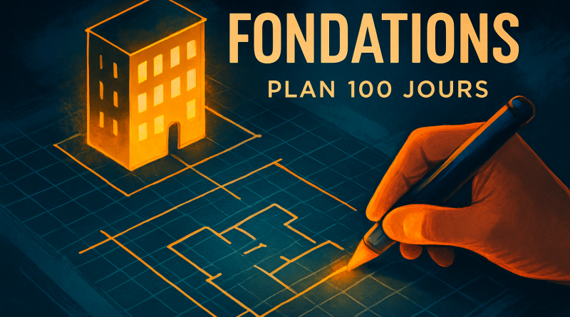 Votre stratégie 100 premiers jours pour réussir la création: plan d’action simple, faits récents et outils pour exécuter.