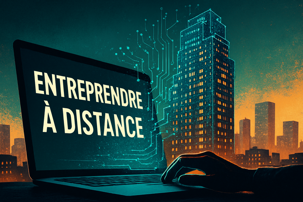 Entreprendre à distance en 2025 : modèles 100% en ligne, plan 30 jours, chiffres clés, outils simples.
