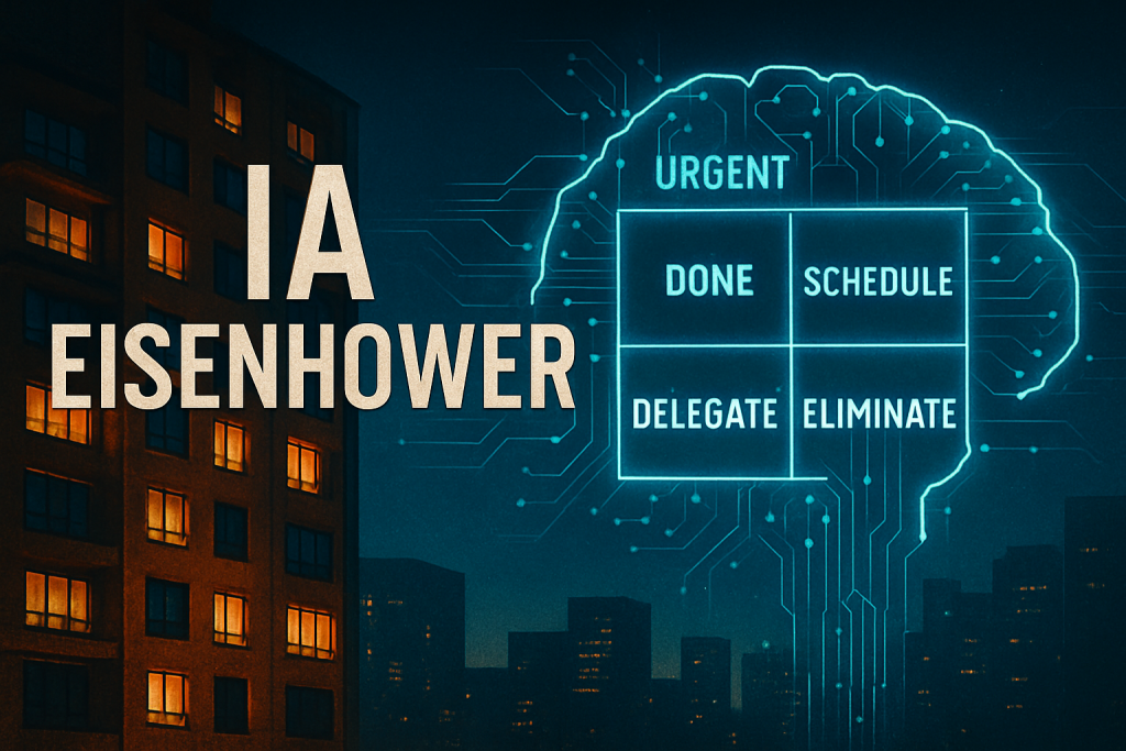 Priorisez avec IA Eisenhower immobilier. Classez, déléguez, automatisez vos tâches et gagnez 10-15 min par annonce.