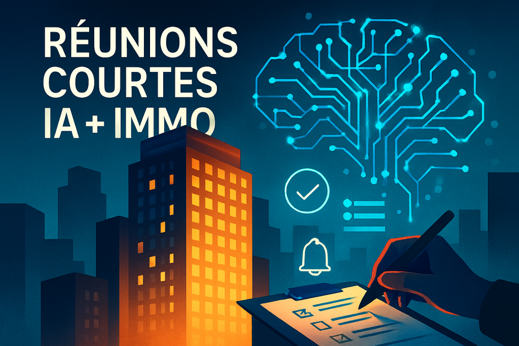 Réunions plus courtes avec le compte rendu automatique IA : résumés, décisions, rappels. Guide clair pour débutants en immobilier.