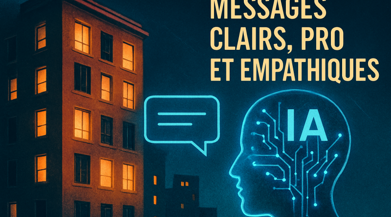 Modèles IA messages locataires : personnalisez selon l’historique. Ton clair, pro, empathique. Gagnez du temps en gestion locative.