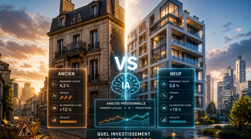 Investissement ancien ou neuf : comparez rendement, travaux et valeur future grâce à l’IA avant d’acheter.