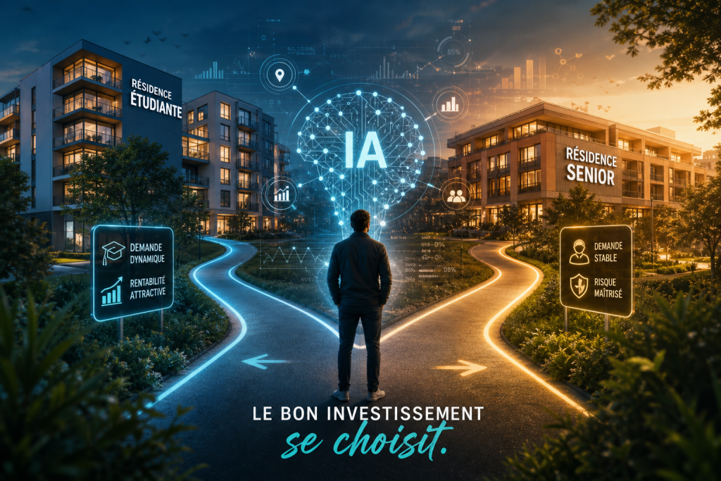 Investir résidence étudiante ou senior : comparez rendement, risques et apport de l’IA avant de vous lancer.