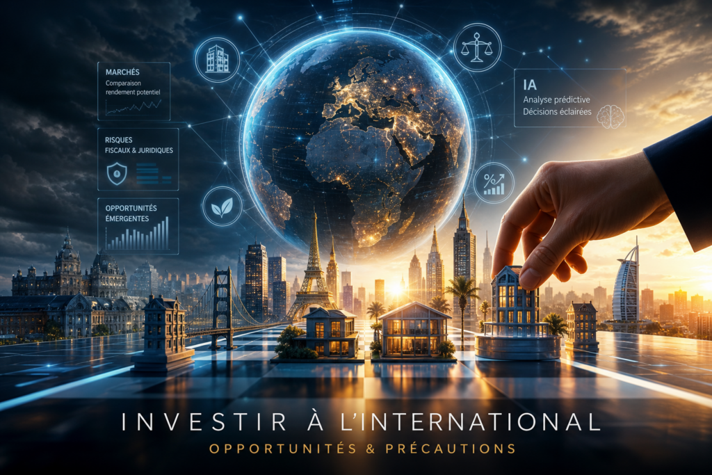 Investissement immobilier international : comparez les marchés, anticipez les risques et utilisez l’IA pour mieux investir.